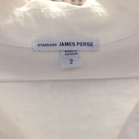 James Perse Standard Button Front Shirt White 100% Cotton Size Med. - Picture 2 of 9